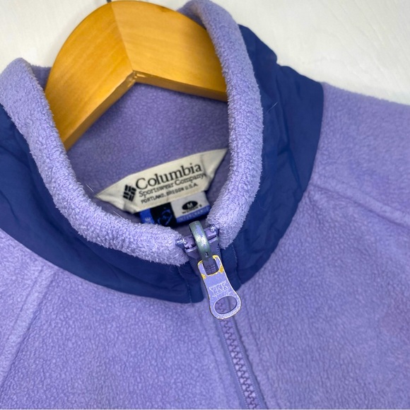 Vintage Y2K Columbia Retro Purple Women’s Full Zip Fleece Drawstring Jacket - Picture 8 of 13
